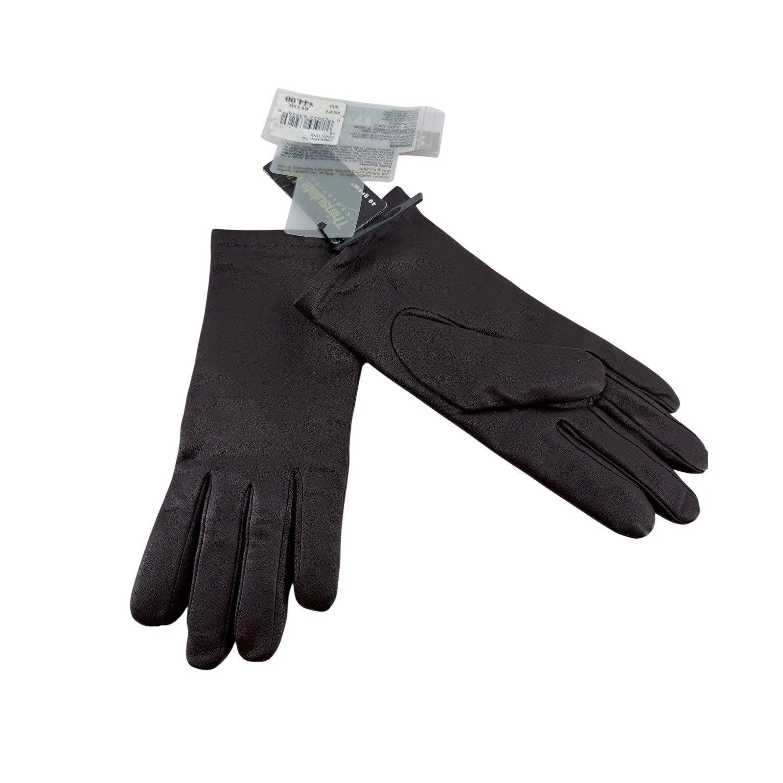 Isotoner Gloves Women 7.0 Brown Leather Thinsulate Ultra Insulated Warm Outdoor
