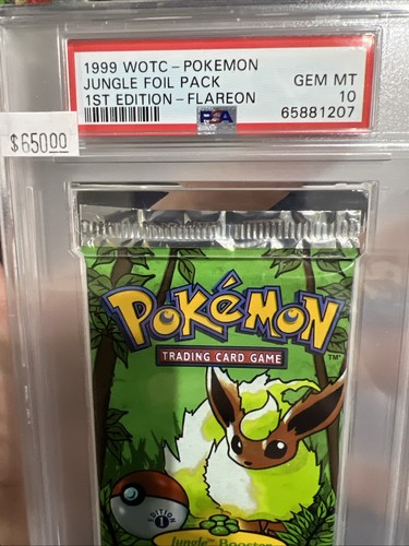 Pokemon Jungle 1st Edition Flareon Booster Pack English Graded PSA 10 - Picture 3 of 5