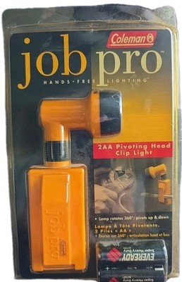 Coleman JobPro Pivoting Head Clip Light, Hands Free, AA Batteries Required, New