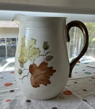 Metlox Stoneware Fall Brown Avocado 2 Qt Pitcher 70’s Vibe Mushy Kitchen Decor