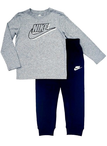 Nike Long Sleeve Sweatshirt & Jogger Pants 2 Pc Outfit Set Gray