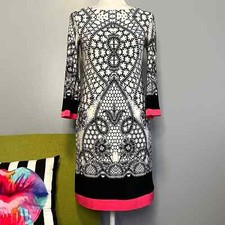 Eliza J Black White Geometric Cocktail Tunic Shift Dress 2
