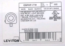 LEVITON OSFHP-ITW White Fixture Mount PIR Light Sensor