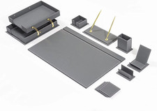 Desk Organizers - Desk Accessories - Leather Desk Organizer - Bonded Leather Set