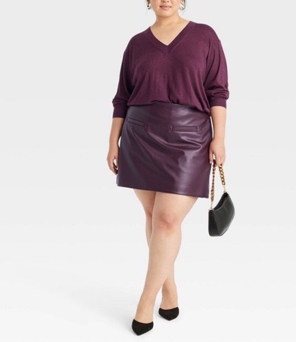 A New Day wunderschöner burgunderroter Damenpullover feine Stärke V-Ausschnitt Größe 2X neu mit Etikett - Bild 1 von 8