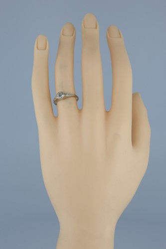 14K White and Yellow Gold European Crystal Deco Ring Size 7.25 Circa 1930 - Picture 4 of 11