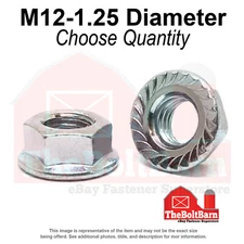 M12-1.25 Class 10 JIS Serrated Hex Flange Nuts Zinc Fine Thread (Pick Quantity)