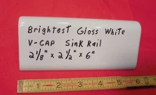1 pc. "Brightest Gloss White" V Cap: Ceramic Trim Tile; Counter Top Edging:  NEW