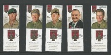 1 set 2015 Australian Legends The Victoria Cross set of  5 with labels CTO (39)