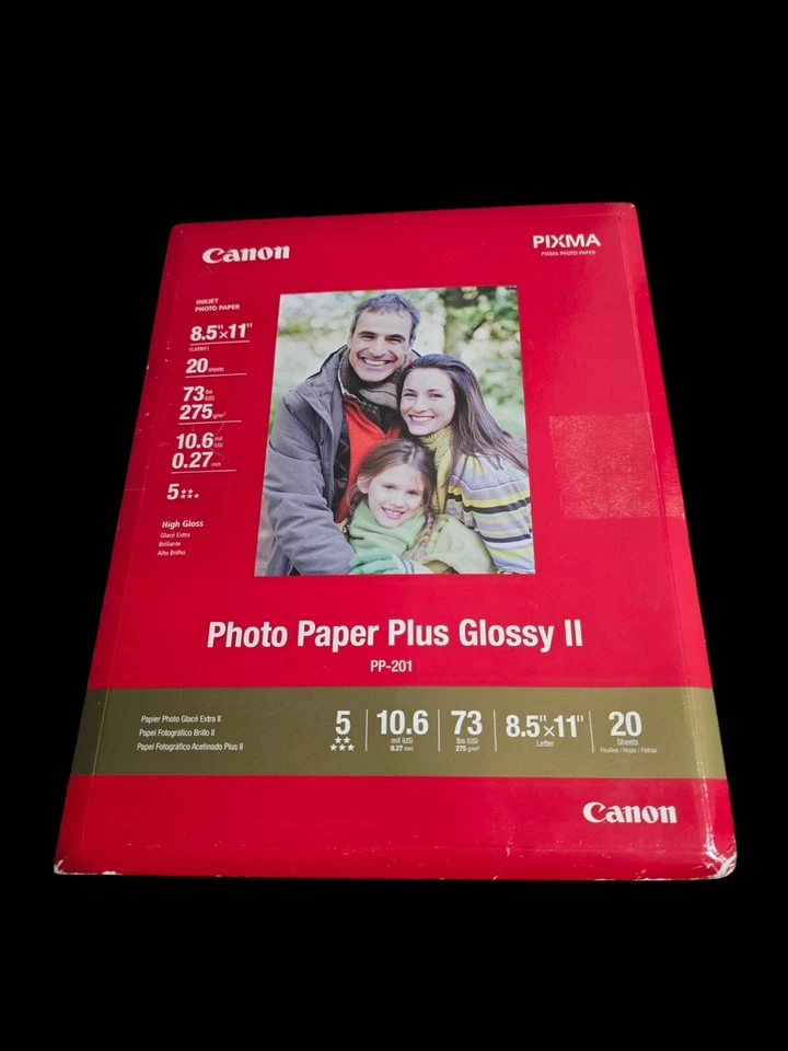 X2 Papel Fotográfico Brillante Canon Plus II 8.5" x 11" PP-201 40 Hojas Nuevo/Sellado Foto 2 de 4