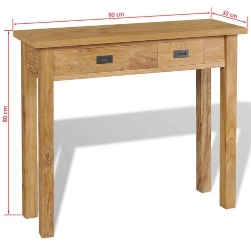 NNEVL Console Table Solid Teak 90x30x80 cm - Picture 7 of 8