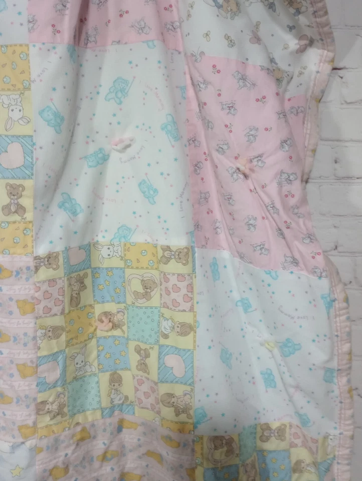 Edredón hecho a mano para bebés niñas manta para cuna edredón para regazo 40"x60" personajes mixtos Foto 3 de 4