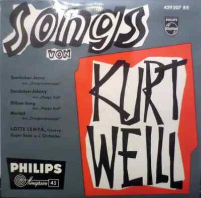 Lotte Lenya Songs Von Kurt Weill Vinyl Single 7inch NEAR MINT Philips