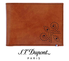 S.T. Dupont Line D Derby Brown Leather Wallet 8 Credit Cards 180172 0183 