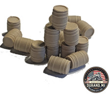 20 Wine Wooden Barrels - HO Scale Train Scenery Construction h0 1:87