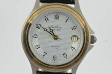 OSCO TITAN DAMEN UHR VERGOLDET 28MM QUARZ VINTAGE RAR MIT LEDER BAND 2 SCHÖN