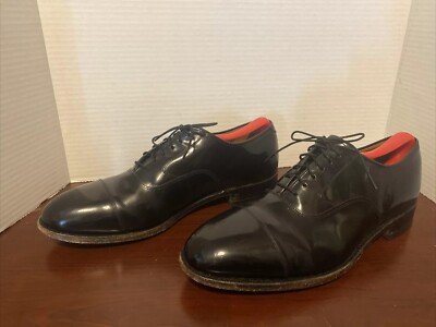 Johnston Murphy Mens Black Leather Melton Cap Toe Oxford Lace Up Shoe 7.5 D  | eBay