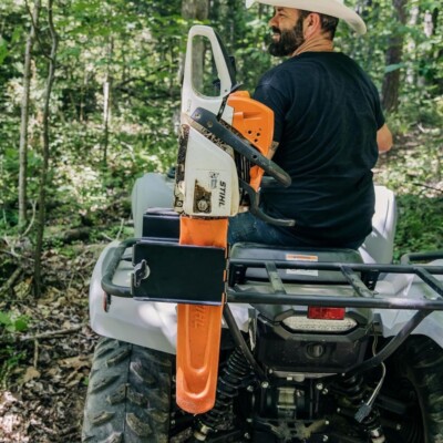 Atv Chainsaw Mount Holder Utv Quick Release Vertical Tool Carrier Rear Storage