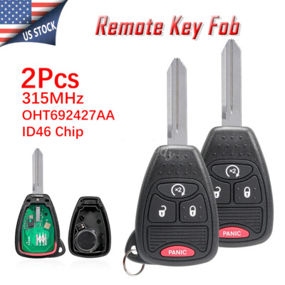 2 For 2010 - 2017 Jeep Patriot Wrangler Compass Remote Start Key Fob OHT692713AA