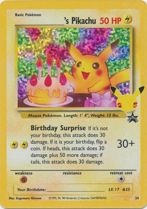 Birthday Pikachu 2021 Celebrations: Classic Collection #24 Holo