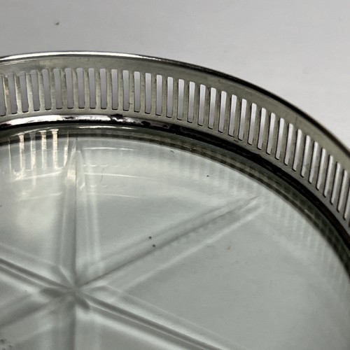 Frank M Whiting Sterling Silver Crystal 4444 Coasters Mid Century Modern Set 7 - Picture 5 of 21
