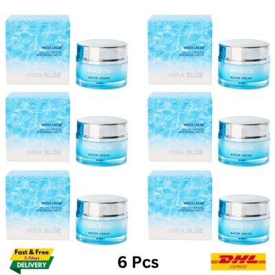 6x HIRA BLUE Water Cream Day Night Moisturized Whiten Smooth Wrinkles Skin Care
