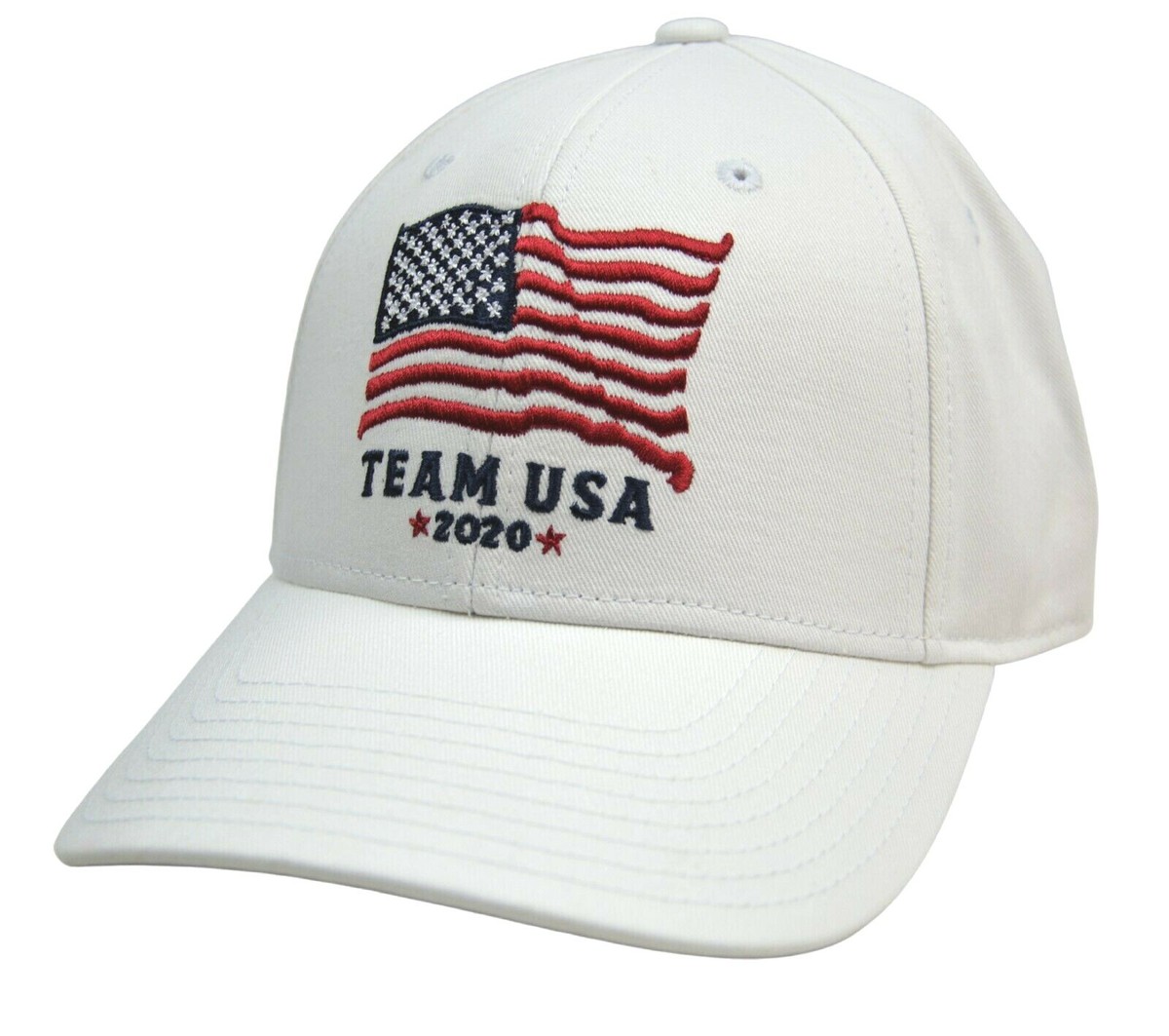 Officially Licensed Team USA Olympic Relaxed Fit White Strapback