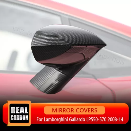 For Lamborghini Gallardo LP550-570 Side Mirror Cover Trim Dry Carbon Replacement