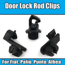 2x Door Lock Rod Clips For Fiat Palio Punto Albea 7743036 Black Plastic