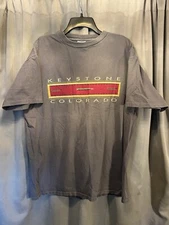 Vintage Keystone Colorado Oneita Single Stitch Gray T Shirt Size Extra Large