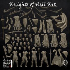 Knights of Hell Kit - Foot Soldier Miniatures - Grimdark Spearmen -