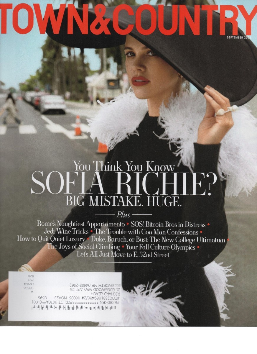 TOWN & COUNTRY MAGAZINE SEPTEMBER 2023 with SOFIA RICHIE on cover, BRAND  NEW | eBay