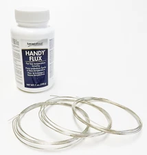 Silver Solder Wire & Handy Flux Jewelry Soldering 5 Dwt of Each Soft Medium Hard