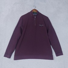 Ted Baker London Sweater Mens 5 Burgundy 1/4 Zip Stretch Pullover Preppy Classic