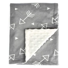 Baby Blanket Super Soft Minky with Double Layer Dotted Backing Little Grey Ar...