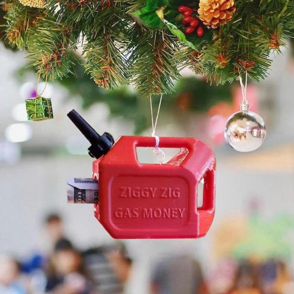 Red Christmas Tree Gas Can Ornament Gas Tank Saving Money