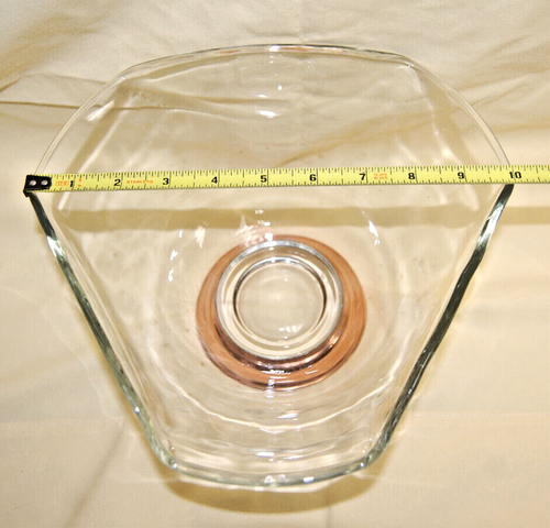 Ensaladera acanalada de vidrio grande Princess House con base de cobre vintage T1961 - Imagen 14 de 18