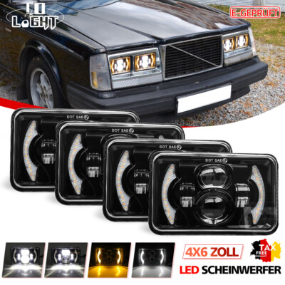 4x für E9 LED Scheinwerfer Volvo 740 744 745 GL Umrüstung US/EU Umbau Umrüst TÜV