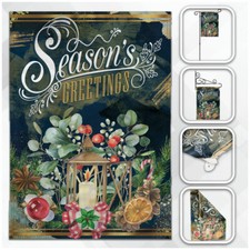 Season's Greetings Garden Flag 12x18in Seasonal Garden Flag Winter Xmas Candle