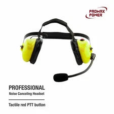 Yellow Premium Professional Noise Canceling Dual Muff Racing Headset (No Cable)