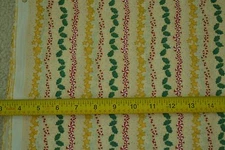 By 1/2 Yd, Red Green Gold Christmas Stripes on Quilt Cotton, Fabri-Quilt, M5723