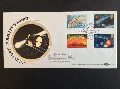 GB Benham 1986 Halley's Comet Set on First Day Cover - Royal Observatory S/H/S