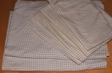 6 tlg. Alte Bauern Bettwäsche Bettbezüge, Kissenbezüge blau kariert (12627)