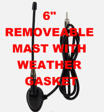 Marine 6" AM/FM Heavy-Duty Universal Top/Side-Mount Removeable Rubber Antenna