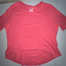 Time And Tru T-Shirt Women's Crew Neck  2XL (20)  Pink Short Sleeve 100% Cotton