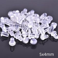 500pcs Earring Pads Silicone Clip-on Earring Backs Soft Clear 5mm X 4mm