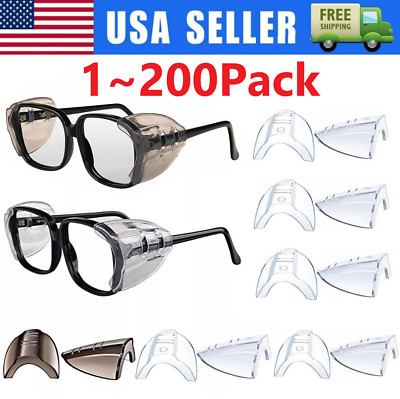 1~200Pairs Side Shields For Eye Glasses Slip On Safety Glasses Shield Universal