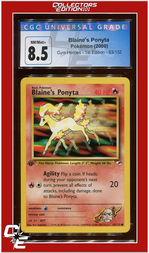 Blaine's Ponyta (1st Edition) graded CGC 8.5 for sale on eBay