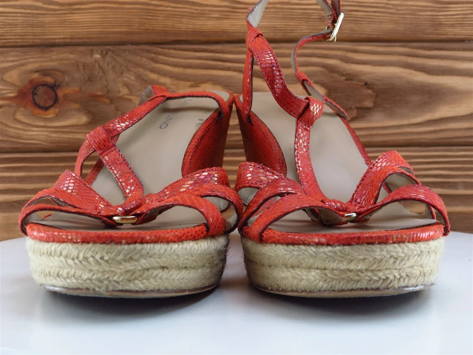 Sandalia Bandolino Talla 10 Tirantes Cuero Naranja Mujer M Foto 2 de 4