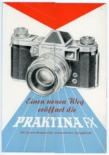 Brochure fotocamera KW PRAKTINA FX kit stereo motore a molla flash (Y6260
